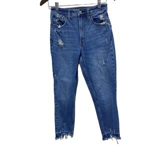 Abercrombie Fitch Jeans Women 26 2 Blue Curve Love High Rise Mom Jean Distressed